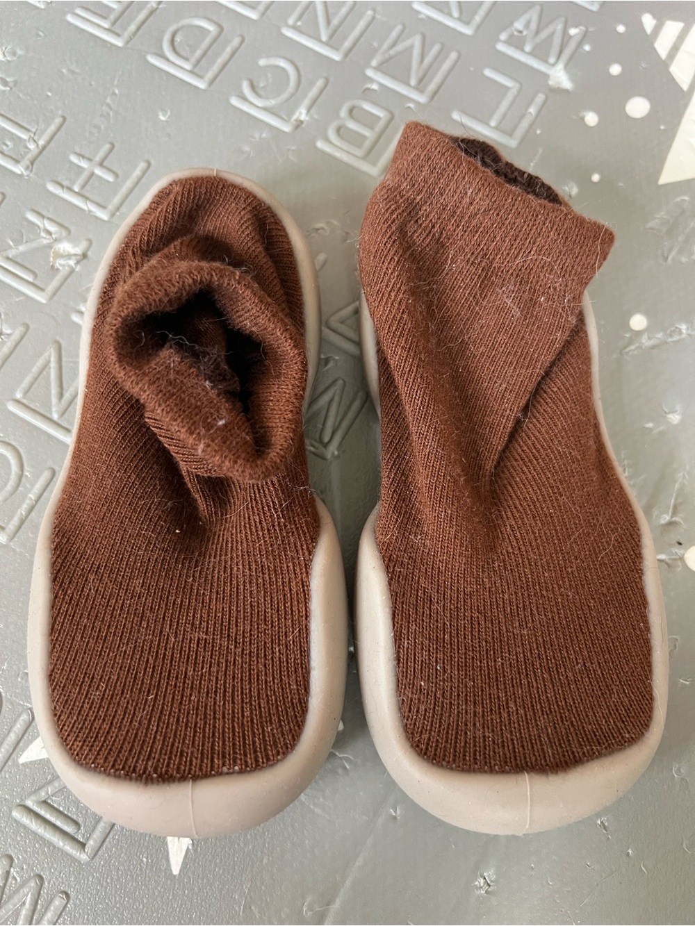 Brown Sock-Style Baby Shoes